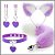 KIT - RABO DE RAPOSA COM TIARA DE ORELHAS, GRAMPOS PARA OS SEIOS EM METAL E GARGANTILHA LILÁS -TAMANHO P - Imagem 1