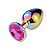 PLUG ANAL DE AÇO FURTACOR COM PEDRA DE CRISTAL - TAMANHO M REDONDO PINK - Imagem 1