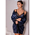 ROBE CURTO DE CETIM COM DETALHES EM RENDA - Imagem 1