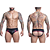 CUECA EM CIRRÊ PRETO E VERMELHO TRABALHADO FRENTE SLIP E ATRÁS JOCK - Imagem 1