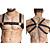 HARNESS ELÁSTICO PRETO COM ILHOS E ARGOLA DE METAL - Imagem 1