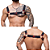 HARNESS ELÁSTICO PRETO COM ARGOLAS E DETALHE VERMELHO - Imagem 1