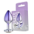 PLUG BICOLOR M PRATA E ROXO CRAVEJADO PEDRA CRISTAL - Imagem 1