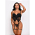 CONJUNTO COM CORSELET DE RENDA E TULE, CALCINHA STRING E PERSEX - Imagem 2