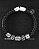 Pulseira masculina viking couro black em aço inoxidável - Imagem 1
