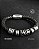 Pulseira masculina flor de lis couro black em aço inoxidável - Imagem 1