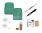 Mini Kit 6 - Pinça, Semente, Fita adesiva, Placa para montar semente, Alcool e Estilete - Para Auriculoterapia - Imagem 2