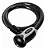 Cadeado Espiral 80cm X 15mm Prt/Cinza Bike ou Moto - Imagem 2