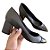 Scarpin verniz salto bloco preto - Imagem 2