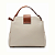 Bolsa bicolor couro off white com caramelo - Imagem 3