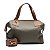 Bolsa Jade em couro Verde e caramelo - Imagem 1