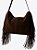 Bolsa franja ombro camurça café - Imagem 1