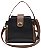 Bolsa bicolor couro caramelo e preto - Imagem 1