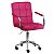 Cadeira Canadá Pink Escuro em Suede Base Estrela Cromada com Rodízio - Imagem 1