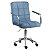 Cadeira Canadá Azul Real em Suede Base Estrela Cromada com Rodízio - Imagem 1