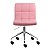 Cadeira Noruega Rosa em PU Base Rodízio - Imagem 2