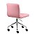 Cadeira Noruega Rosa em PU Base Rodízio - Imagem 4