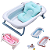 Kit Banheira Dobrável E Almofada Banho Para Bebê Infantil Boia Flutuante Recém Nascido - Imagem 1