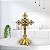Cruz De Mesa E Parede Metal Dourada 17cm - Imagem 2