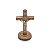 Crucifixo São Bento Mesa Madeira Maciça Cilíndrico 8cm - Imagem 2