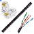 Cabo de Rede 3 Metros Crimpado Mk2 Tecno 23AWG UTP Categoria 5E Preto 3Mt Com Plug Wurt - Imagem 1