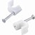 Pacote Fixa Fio Coaxial 6 Branco Com Prego 2mm x 25mm Com 20 Peças - Imagem 1