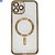 Capa Transparente Com Carregamento Magnetico Para iPhone 12 Pro Max - Dourado Com Proteção de Lentes - Imagem 2