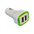 Carregador Veicular Fast Charging Com Duas Portas USB 2.1A/ 1.0A - Branco / Verde Claro - Imagem 5