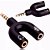 Adaptador de Audio Splitter P3 Headset Fone Microfone P2 Para P3 Audio KP-HM005 - Imagem 1