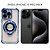 Capa Transparente Para iPhone 15 Pro Max, Com Carregamento Magnético, Proteção de Lentes, Azul Escuro - Imagem 5