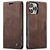 Capa Carteira Flip de Couro Para iPhone 16 Pro MAX, Magnética, Com Porta Cartões, Marrom - Imagem 1