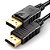 Cabo Displayport (Macho) Para Displayport (Macho) 4K, Cabo 1.8 Metros, Banhado a Ouro, Preto - Imagem 4