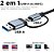 HUB USB 8 em 1, Com Leitor de Cartão, Porta USB-C, USB 3.0 / 2.0, Leitor de Cartão SD/TF, Cinza - Imagem 2