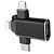 Adaptador OTG 3 em 1, USB 3.0 Para Tipo-C, Lightning e V8, KP-H006, Knup, Preto - Imagem 2