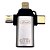 Adaptador OTG 3 em 1, USB 3.0 Para Tipo-C, Lightning e V8, KP-H006, Knup, Prata - Imagem 1