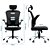 Cadeira Ergonômica Eurynom Giratória para Escritório e Home Office com Encosto Reclinável e Apoio Lomba, Preto - Imagem 2