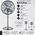 Ventilador de Coluna Britânia BVT452 Grade de 45cm Com 4 Pás, 3 Velocidades, 128W, 220V - Prata - Imagem 3
