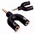 Adaptador P3 Macho x 2 P2 Fêmea para Fone e Microfone Lelong LE-07 - Imagem 1