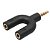 Adaptador P3 Macho x 2 P2 Fêmea para Fone e Microfone Lelong LE-07 - Imagem 3