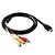 Cabo Adaptador Hdmi X Av Rca Conectores Dourados 1,5m Aoweixun HD-3R - Imagem 1