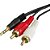 Cabo De Áudio P2 3,5mm Macho Para 2 RCA Macho Gold Lianda - Imagem 2