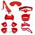 KIT SADO ERÓTICO BONDAGE 3 VERMELHO SEXY IMPORT - Imagem 1