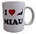 Caneca Cerâmica Branca I Love Miau 325ml - Imagem 1