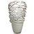 Vaso Decorativo Alto Relevo Branco 28cm Vidro - BELLA VITA - Imagem 1