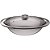 Travessa Redonda em Aço Inox c/Tampa de Vidro 36cm 3,25L - Imagem 1