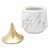 Vaso Porcelana Marble Branco com Dourado 13x17cm - ROJEMAC - Imagem 1