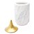 Vaso Decorativo Porcelana Marble 11x22cm Branco com Dourado - Imagem 2