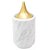 Vaso Decorativo Porcelana Marble 11x22cm Branco com Dourado - Imagem 1