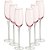 Jogo de 6 Taças Leda p/Champagne em Vidro Rosa 218ml Rojemac - Imagem 1