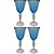 Jogo de Taças Versaille p/Vinho 280ml Azul em Vidro 4 Pcs - Imagem 4